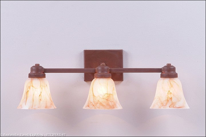 Avalanche Ranch Parkshire-Rustic Plain H37301AS-02 Bath Vanity Light 22 in. wide - Rust Patina