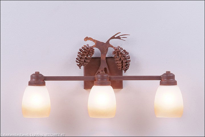 Avalanche Ranch Parkshire-Spruce Cone H37340ET-02 Bath Vanity Light 22 in. wide - Rust Patina