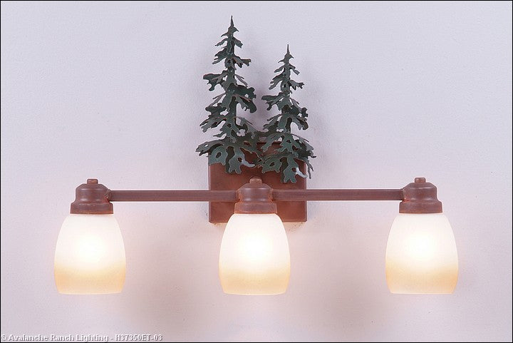 Avalanche Ranch Parkshire-Hemlock H37350ET-03 Bath Vanity Light 22 in. wide - Cedar Green/Rust Patina