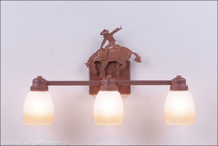 Avalanche Ranch Parkshire-Bucking Bronco H37355ET-02 Bath Vanity Light 22 in. wide - Rust Patina