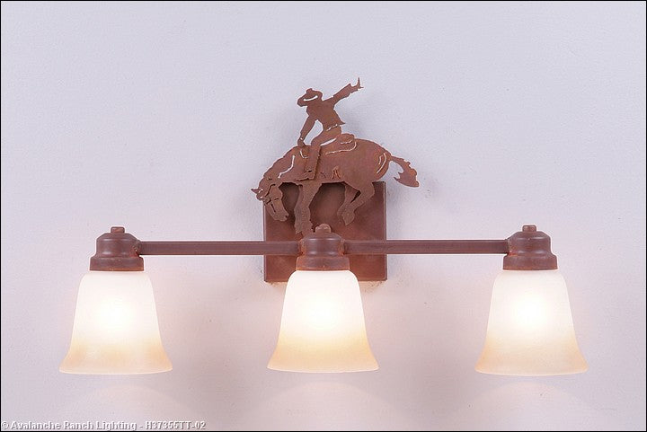 Avalanche Ranch Parkshire-Bucking Bronco H37355TT-02 Bath Vanity Light 22 in. wide - Rust Patina