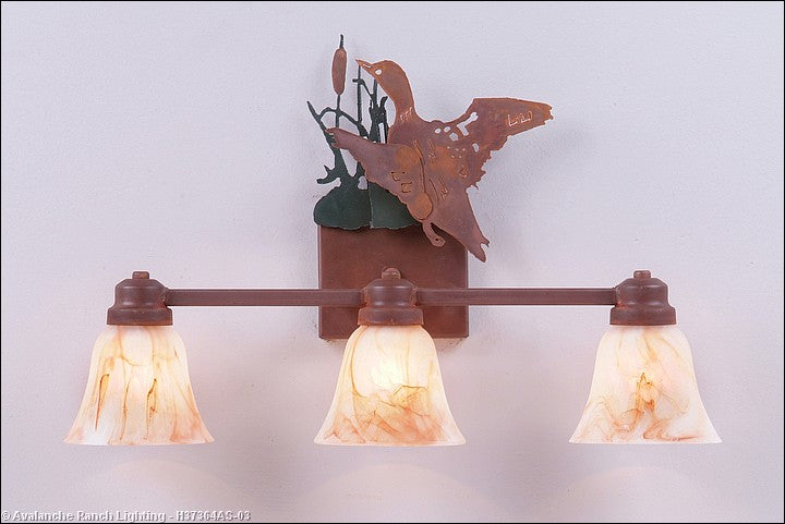 Avalanche Ranch Parkshire-Loon H37364AS-03 Bath Vanity Light 22 in. wide - Cedar Green/Rust Patina