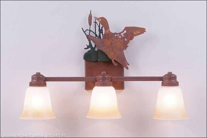 Avalanche Ranch Parkshire-Loon H37364TT-03 Bath Vanity Light 22 in. wide - Cedar Green/Rust Patina
