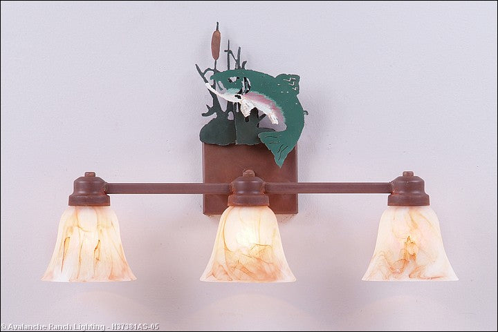 Avalanche Ranch Parkshire-Trout H37381AS-05 Bath Vanity Light 22 in. wide - Rust Patina