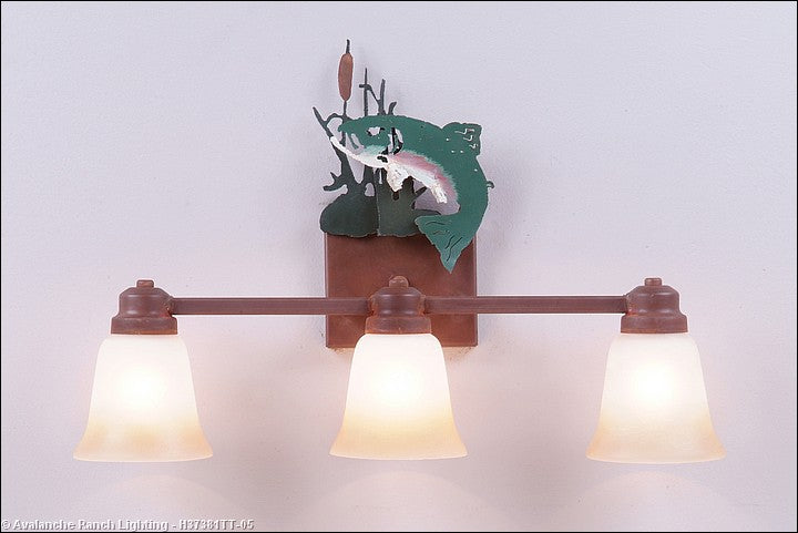 Avalanche Ranch Parkshire-Trout H37381TT-05 Bath Vanity Light 22 in. wide - Rust Patina