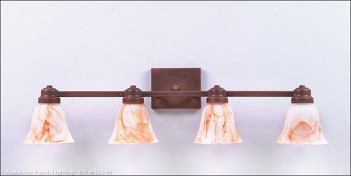 Avalanche Ranch Parkshire-Rustic Plain H37401AS-02 Bath Vanity Light 30 in. wide - Rust Patina