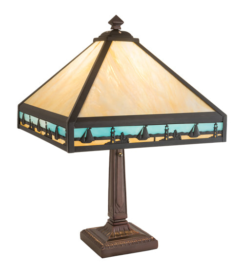 Meyda Tiffany Lighting 31297 Sailboat One Light Table Lamp Lamp Bronze / Dark