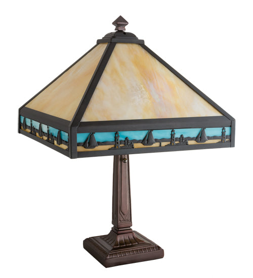 Meyda Tiffany Lighting 31297 Sailboat One Light Table Lamp Lamp Bronze / Dark