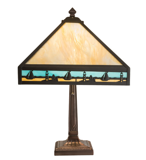 Meyda Tiffany Lighting 31297 Sailboat One Light Table Lamp Lamp Bronze / Dark