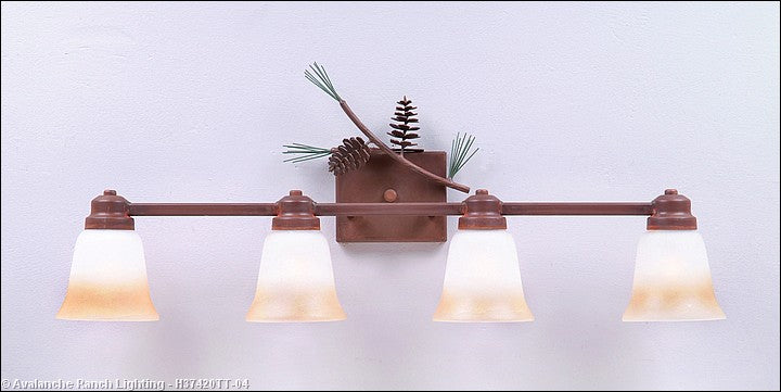 Avalanche Ranch Parkshire-Pine Cone H37420TT-04 Bath Vanity Light 30 in. wide - Pine Green/Rust Patina