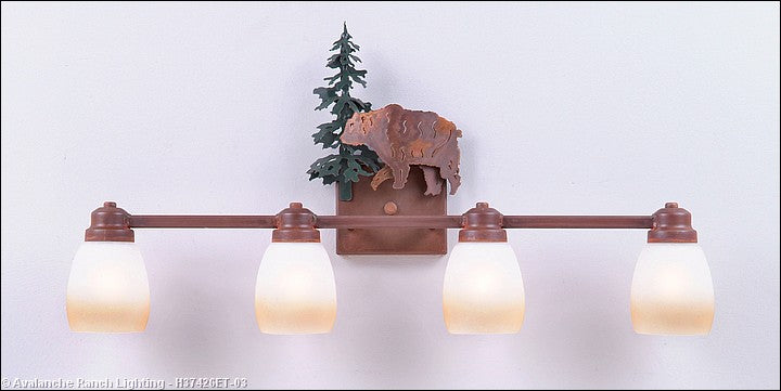 Avalanche Ranch Parkshire-Bear H37426ET-03 Bath Vanity Light 30 in. wide - Cedar Green/Rust Patina