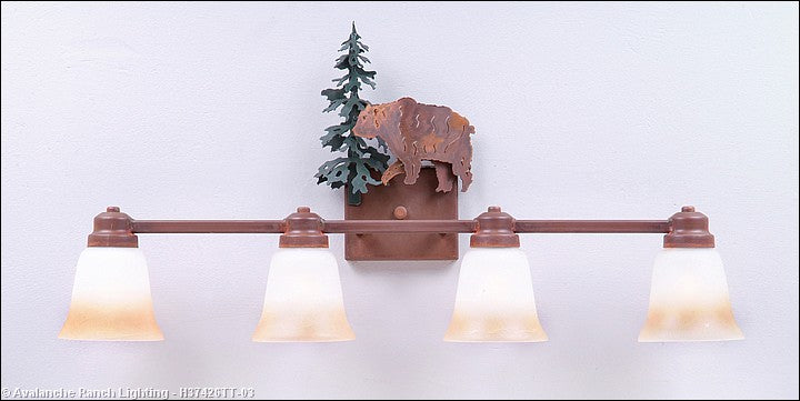Avalanche Ranch Parkshire-Bear H37426TT-03 Bath Vanity Light 30 in. wide - Cedar Green/Rust Patina