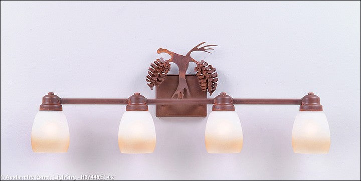 Avalanche Ranch Parkshire-Spruce Cone H37440ET-02 Bath Vanity Light 30 in. wide - Rust Patina