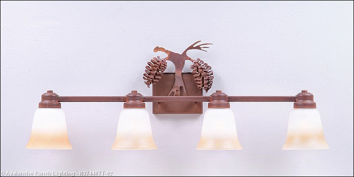 Avalanche Ranch Parkshire-Spruce Cone H37440TT-02 Bath Vanity Light 30 in. wide - Rust Patina
