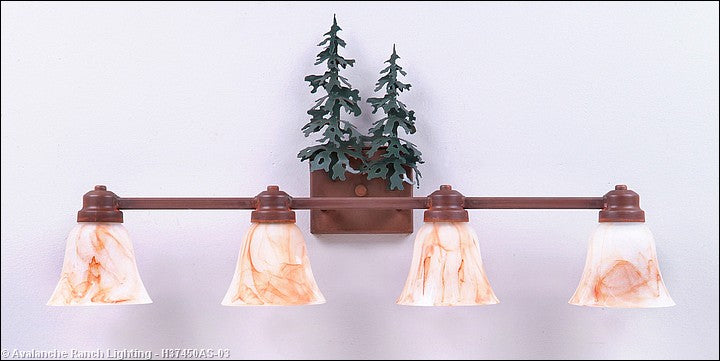 Avalanche Ranch Parkshire-Hemlock H37450AS-03 Bath Vanity Light 30 in. wide - Cedar Green/Rust Patina