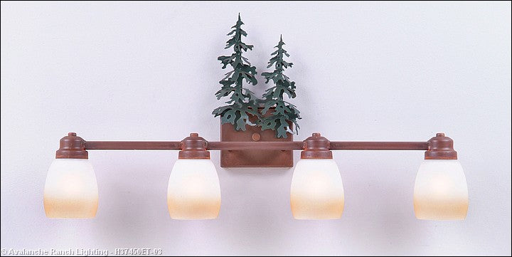 Avalanche Ranch Parkshire-Hemlock H37450ET-03 Bath Vanity Light 30 in. wide - Cedar Green/Rust Patina