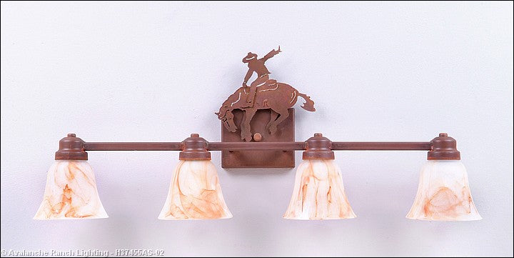 Avalanche Ranch Parkshire-Bucking Bronco H37455AS-02 Bath Vanity Light 30 in. wide - Rust Patina