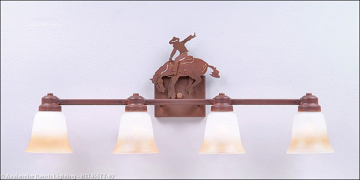 Avalanche Ranch Parkshire-Bucking Bronco H37455TT-02 Bath Vanity Light 30 in. wide - Rust Patina