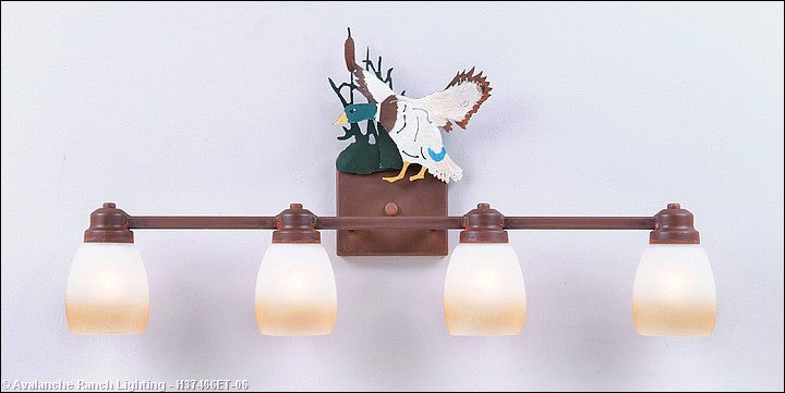Avalanche Ranch Parkshire-Mallard Duck H37466ET-06 Bath Vanity Light 30 in. wide - Waterfowl/Rust Patina