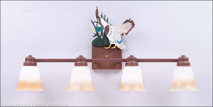 Avalanche Ranch Parkshire-Mallard Duck H37466TT-06 Bath Vanity Light 30 in. wide - Waterfowl/Rust Patina