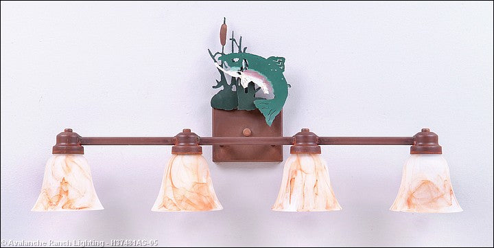 Avalanche Ranch Parkshire-Trout H37481AS-05 Bath Vanity Light 30 in. wide - Rust Patina