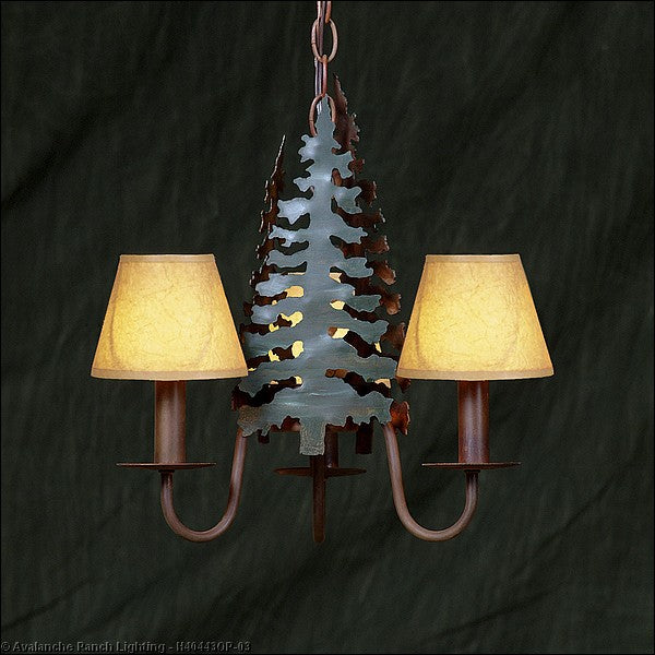 Avalanche Ranch Diablo-Cedar Tree H40443OP-03 Chandelier Light - Cedar Green/Rust Patina