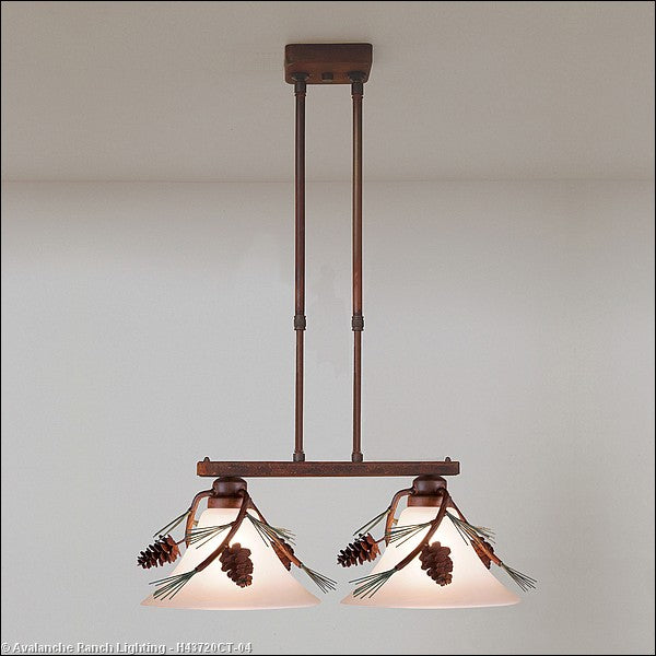 Avalanche Ranch Cedarwood-Pine Cone H43720CT-04 Pendant Light - Pine Green/Rust Patina
