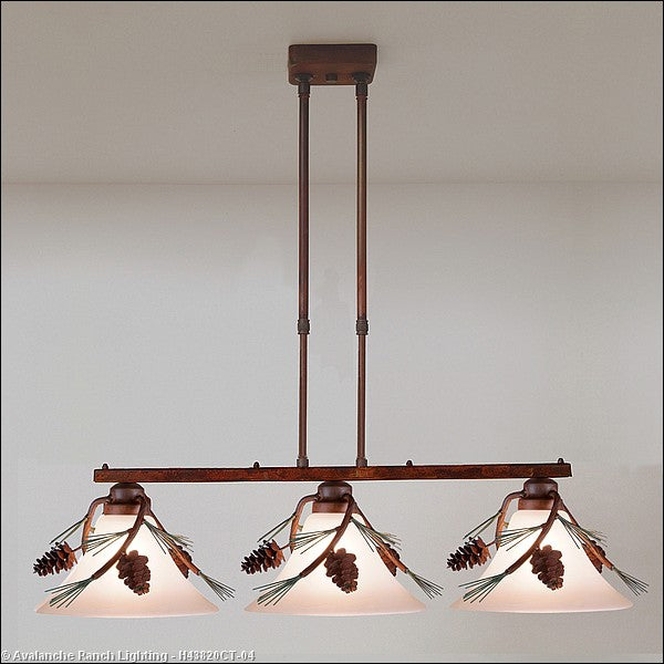 Avalanche Ranch Cedarwood-Pine Cone H43820CT-04 Pendant Light - Pine Green/Rust Patina