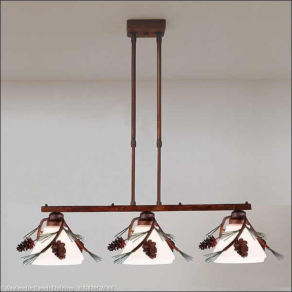 Avalanche Ranch Cedarwood-Pine Cone H43820CW-04 Pendant Light - Pine Green/Rust Patina