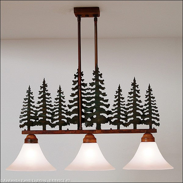Avalanche Ranch Cedarwood-Cedar Tree CG/RP H43843CT-03 Pendant Light - Cedar Green/Rust Patina