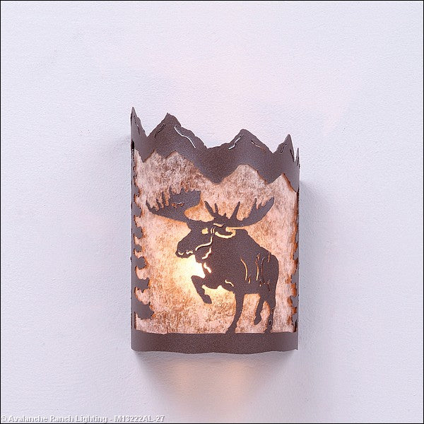 Avalanche Ranch Cascade-Alaska Moose M13222AL-27 Wall Light - Rustic Brown