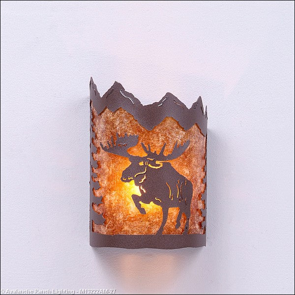 Avalanche Ranch Cascade-Alaska Moose M13222AM-27 Wall Light - Rustic Brown