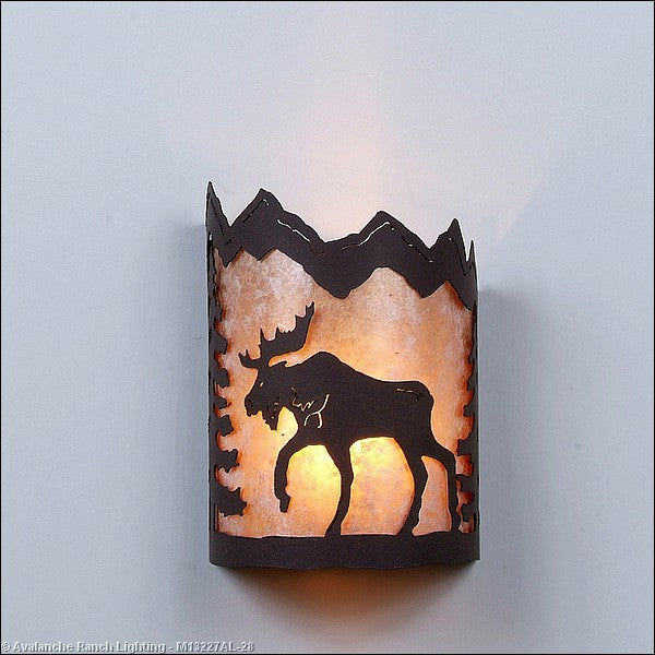 Avalanche Ranch Cascade-Mountain Moose Dark Bronze Metallic M13227AL-28 Wall Light - Dark Bronze Metallic