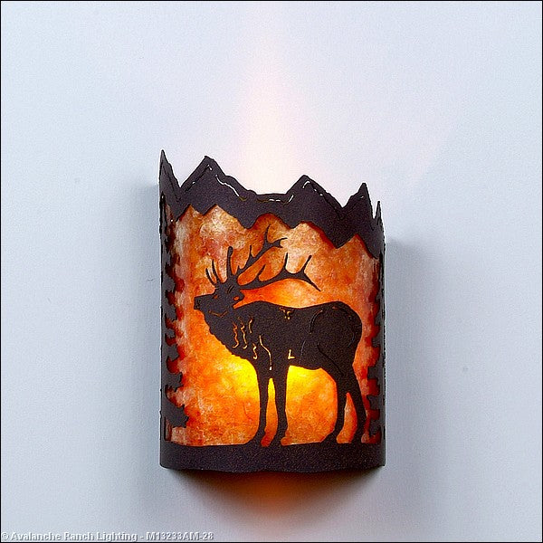 Avalanche Ranch Cascade-Mountain Elk Dark Bronze Metallic M13233AM-28 Wall Light - Dark Bronze Metallic