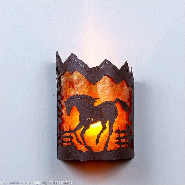 Avalanche Ranch Cascade-Mountain Horse M13235AM-27 Wall Light - Rustic Brown