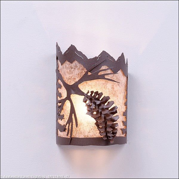 Avalanche Ranch Cascade-Spruce Cone M13240AL-27 Wall Light - Rustic Brown