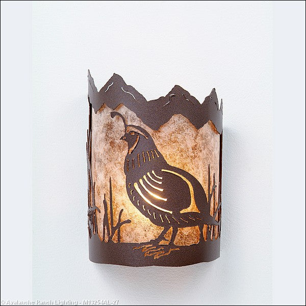 Avalanche Ranch Cascade-Western Quail M13254AL-27 Wall Light - Rustic Brown