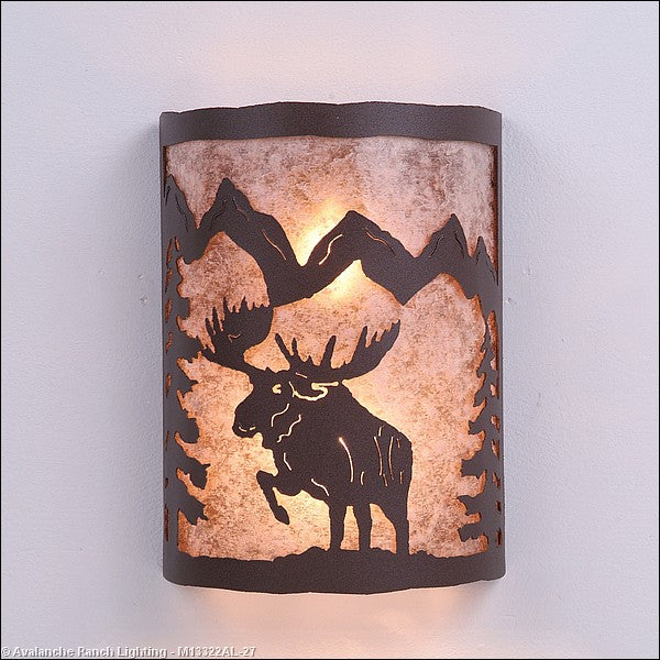 Avalanche Ranch Cascade-Alaska Moose M13322AL-27 Wall Light - Rustic Brown