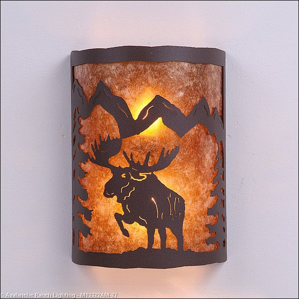 Avalanche Ranch Cascade-Alaska Moose M13322AM-27 Wall Light - Rustic Brown