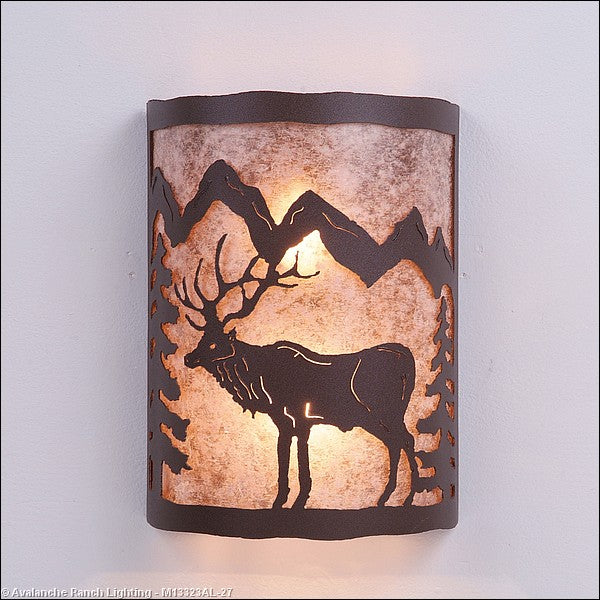 Avalanche Ranch Cascade-Valley Elk M13323AL-27 Wall Light - Rustic Brown