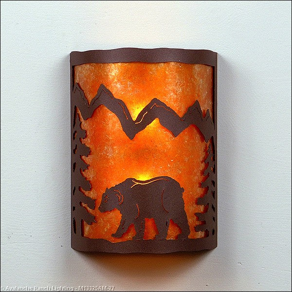 Avalanche Ranch Cascade-Mountain Bear Rustic Brown M13325AM-27 Wall Light - Rustic Brown