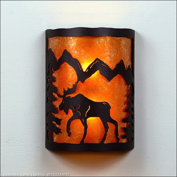 Avalanche Ranch Cascade-Mountain Moose Black Iron M13327AM-97 Wall Light - Black Iron