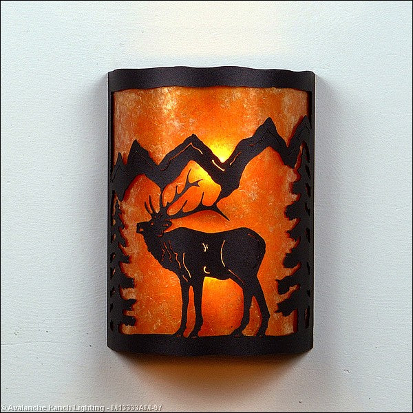 Avalanche Ranch Cascade-Mountain Elk Black Iron M13333AM-97 Wall Light - Black Iron