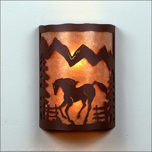 Avalanche Ranch Cascade-Mountain Horse M13335AL-27 Wall Light - Rustic Brown