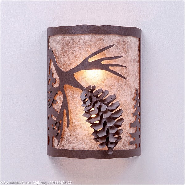 Avalanche Ranch Cascade-Spruce Cone M13340AL-27 Wall Light - Rustic Brown