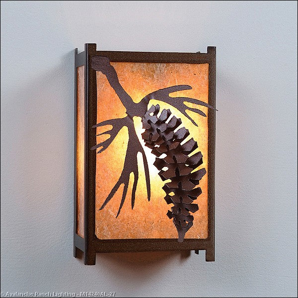 Avalanche Ranch Severn-Spruce Cone M14240AL-27 Wall Light - Rustic Brown