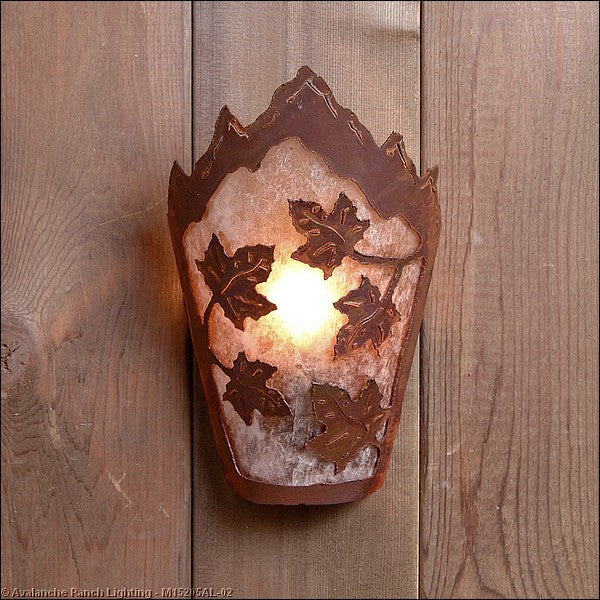 Avalanche Ranch Teton-Maple Leaf M15205AL-02 Wall Light - Rust Patina