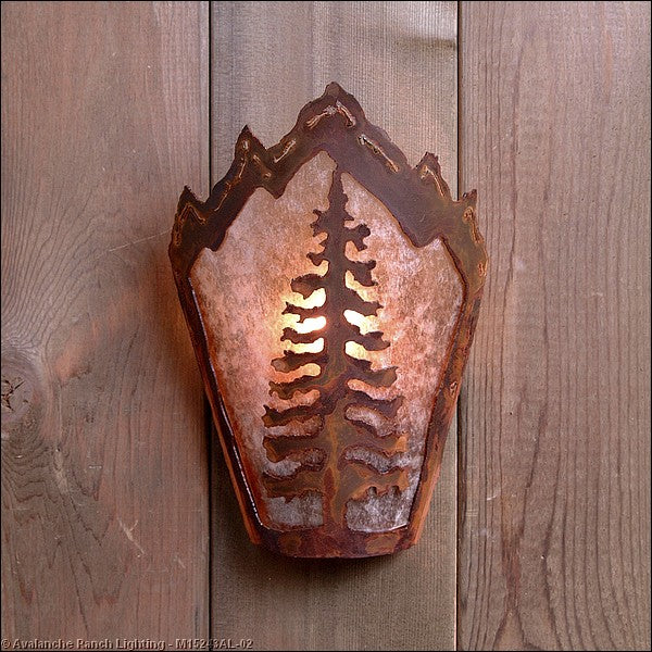 Avalanche Ranch Teton-Cedar Tree M15243AL-02 Wall Light - Rust Patina