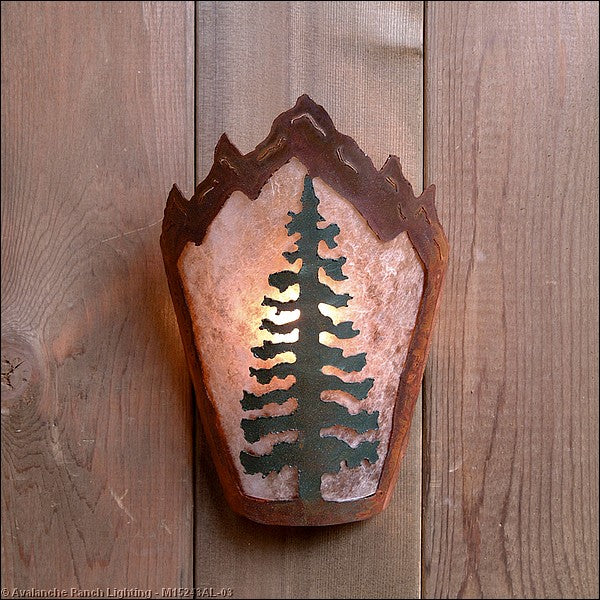 Avalanche Ranch Teton-Cedar Tree M15243AL-03 Wall Light - Cedar Green/Rust Patina