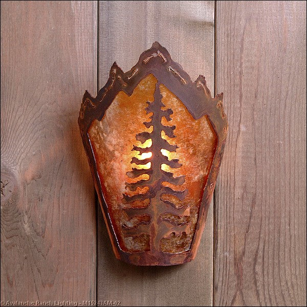 Avalanche Ranch Teton-Cedar Tree M15243AM-02 Wall Light - Rust Patina